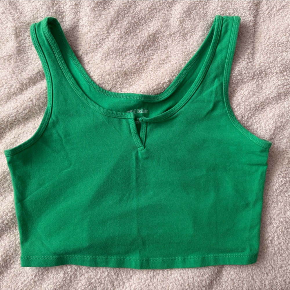 Wild Fable Cropped Green Tank Top - Size XL